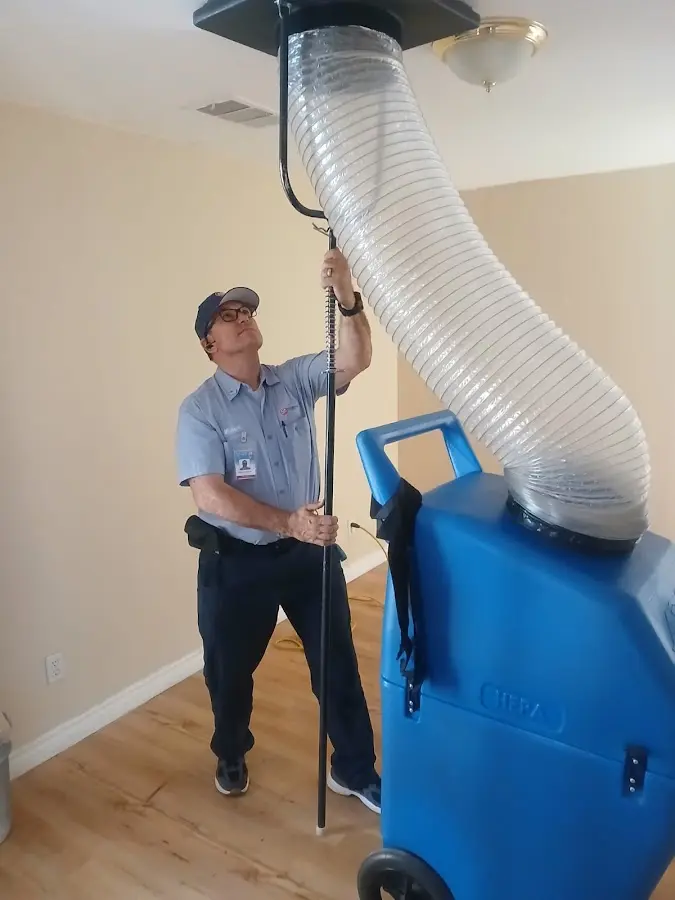 Mini Split Installation technician using HEPA equipment in South Fulton
